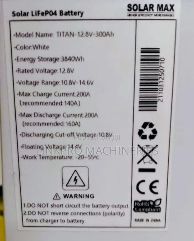 Solarmax 300 Ah Lithium Battery 12 Volts - thumbnail 2