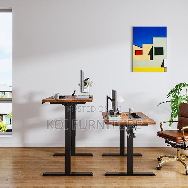 Office Table; Adjustable Home Office Computer Brown Construct Desk - thumbnail 7