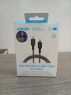 Anker 322 Usb C to Usb C 60w Cable 6ft Braided
