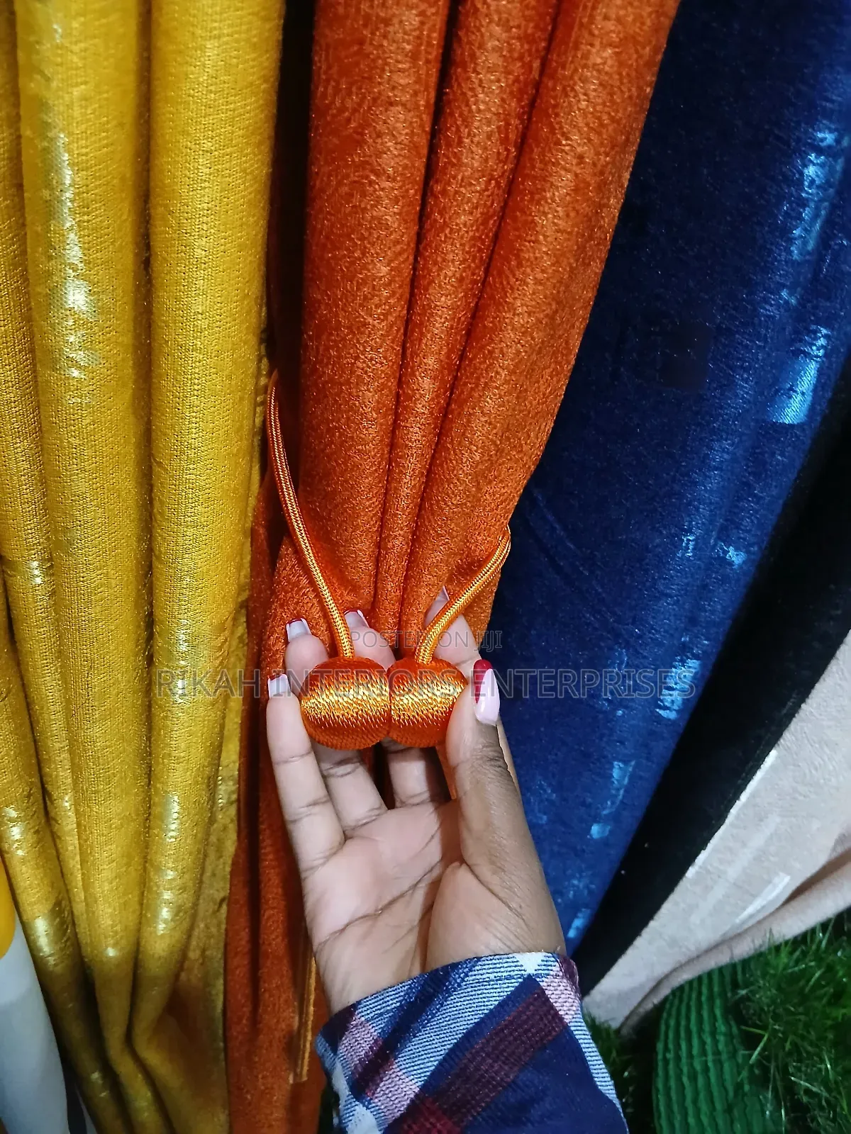 Orange Curtains Holders With Magnet