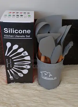 Gray 12 Piece Silicone Spoons Set