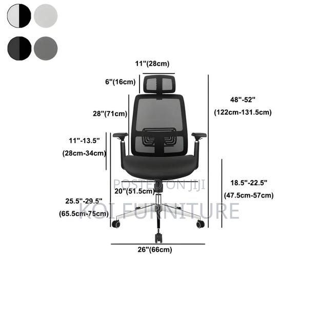 Office Chairs; Ergonomic Full Fabric Executive Seat - thumbnail 2