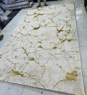 Gold Marble-Like Patterns Carpet