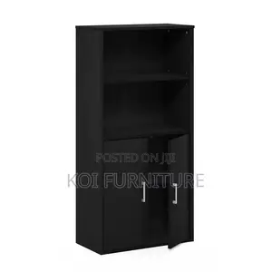 Office Cabinets; Wooden Storage Cabinet With Open and Lockable Shelves