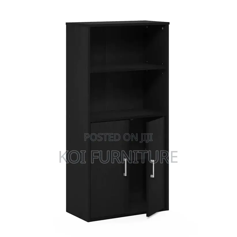 Office Cabinets; Wooden Storage Cabinet With Open and Lockable Shelves
