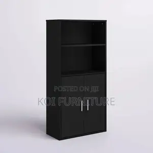 Office Cabinets; Wooden Storage Cabinet With Open and Lockable Shelves