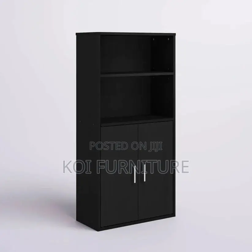 Office Cabinets; Wooden Storage Cabinet With Open and Lockable Shelves