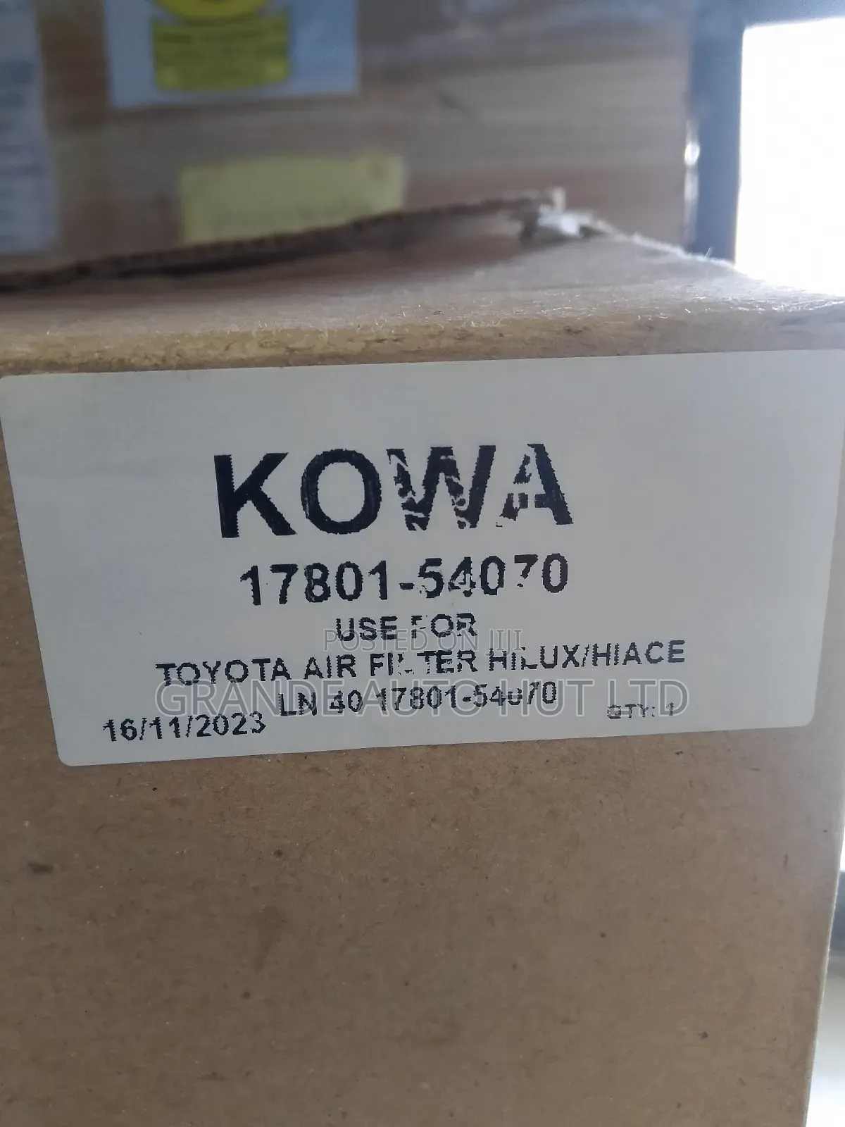 Air Filter Toyota Prado 120 Diesel (Kowa Brand)