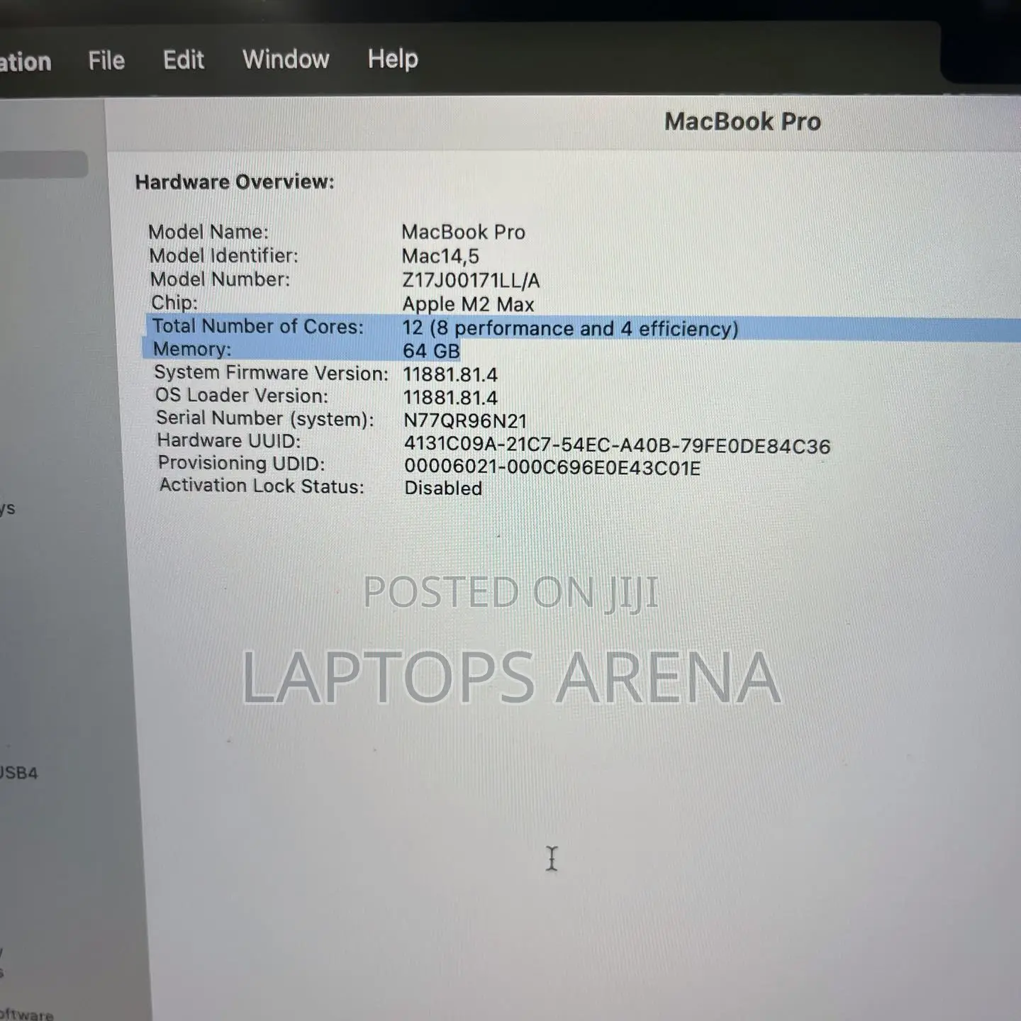 Laptop Apple MacBook Pro 2023 M2 Max 14-inch 64GB Apple M2 SSD 4T