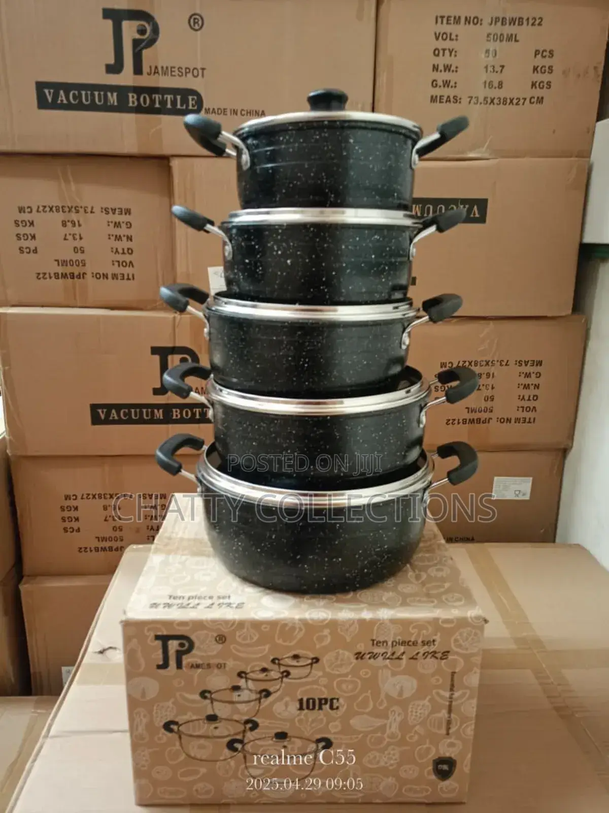 10 Piece Black James Pot Nonstick Sufuria Set