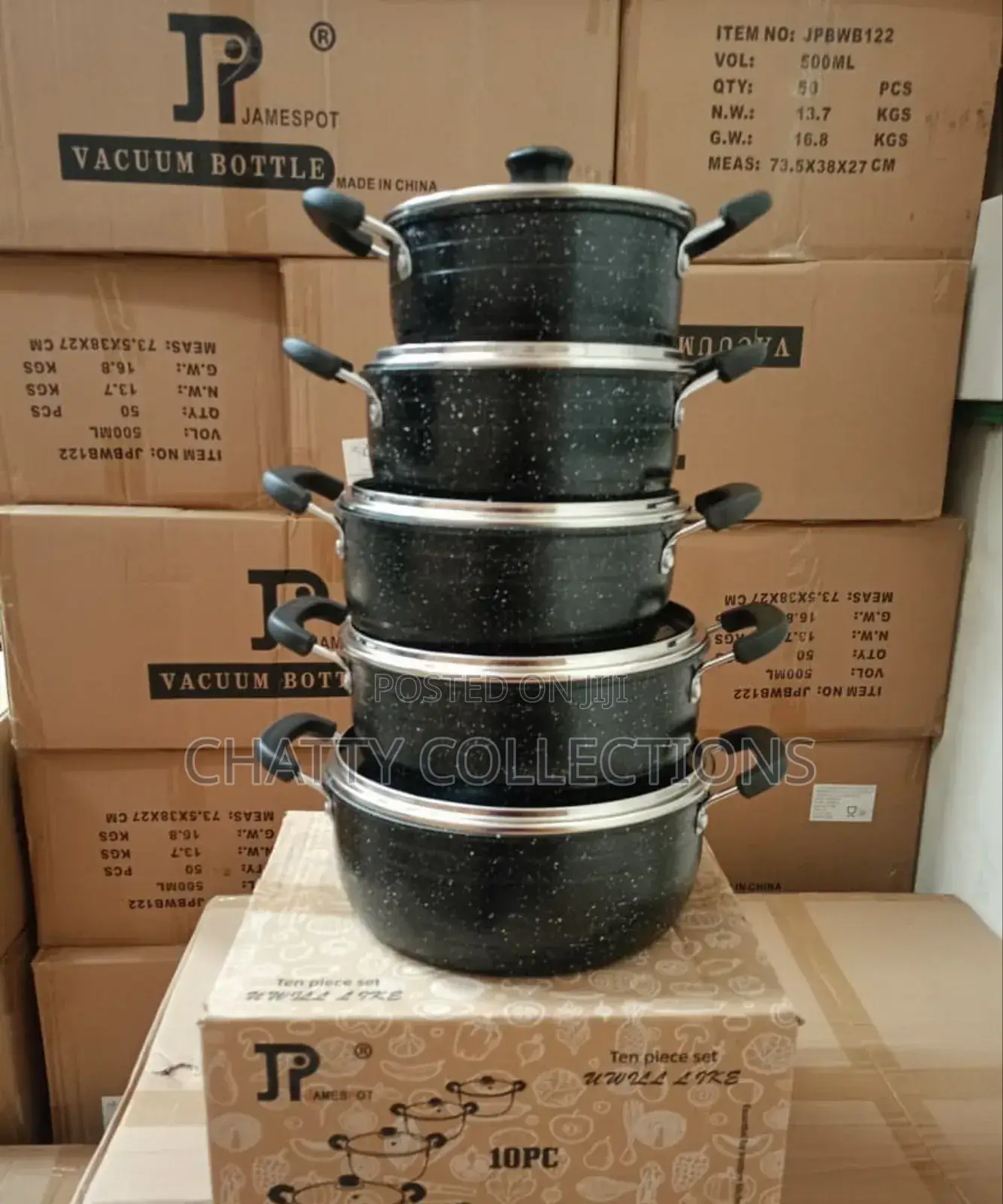 10 Piece Black James Pot Nonstick Sufuria Set