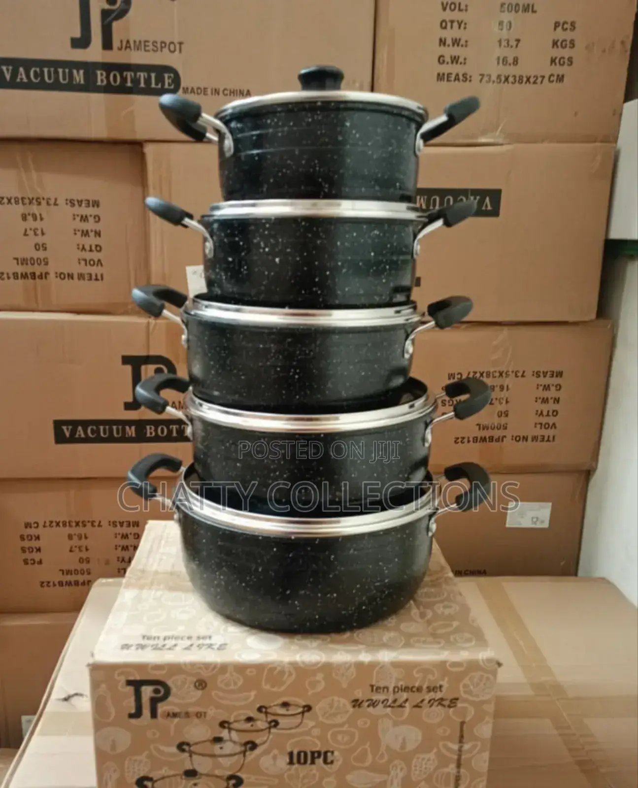 10 Piece Black James Pot Nonstick Sufuria Set