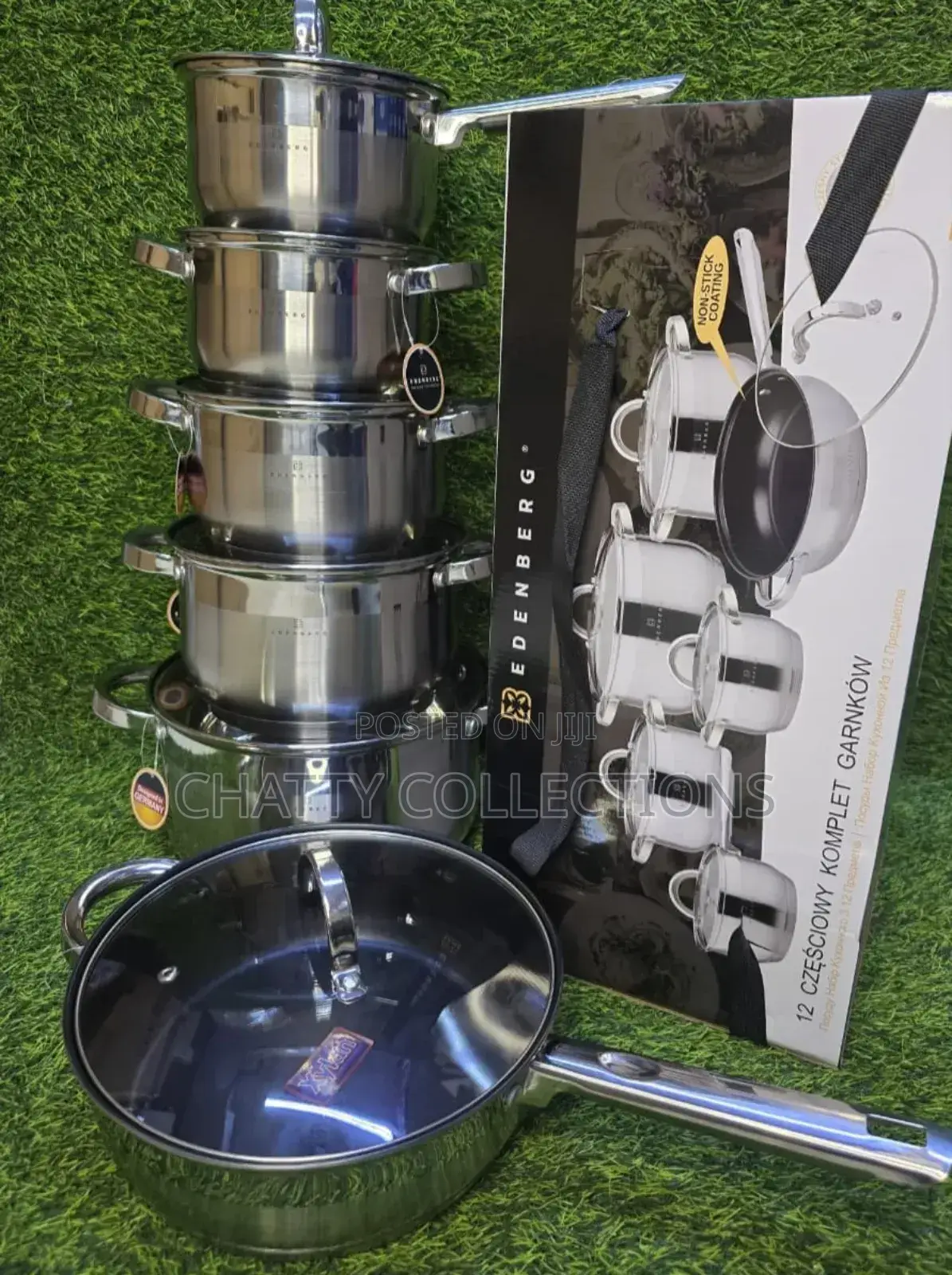 12 Piece Edenberg Stainless Sufuria Set