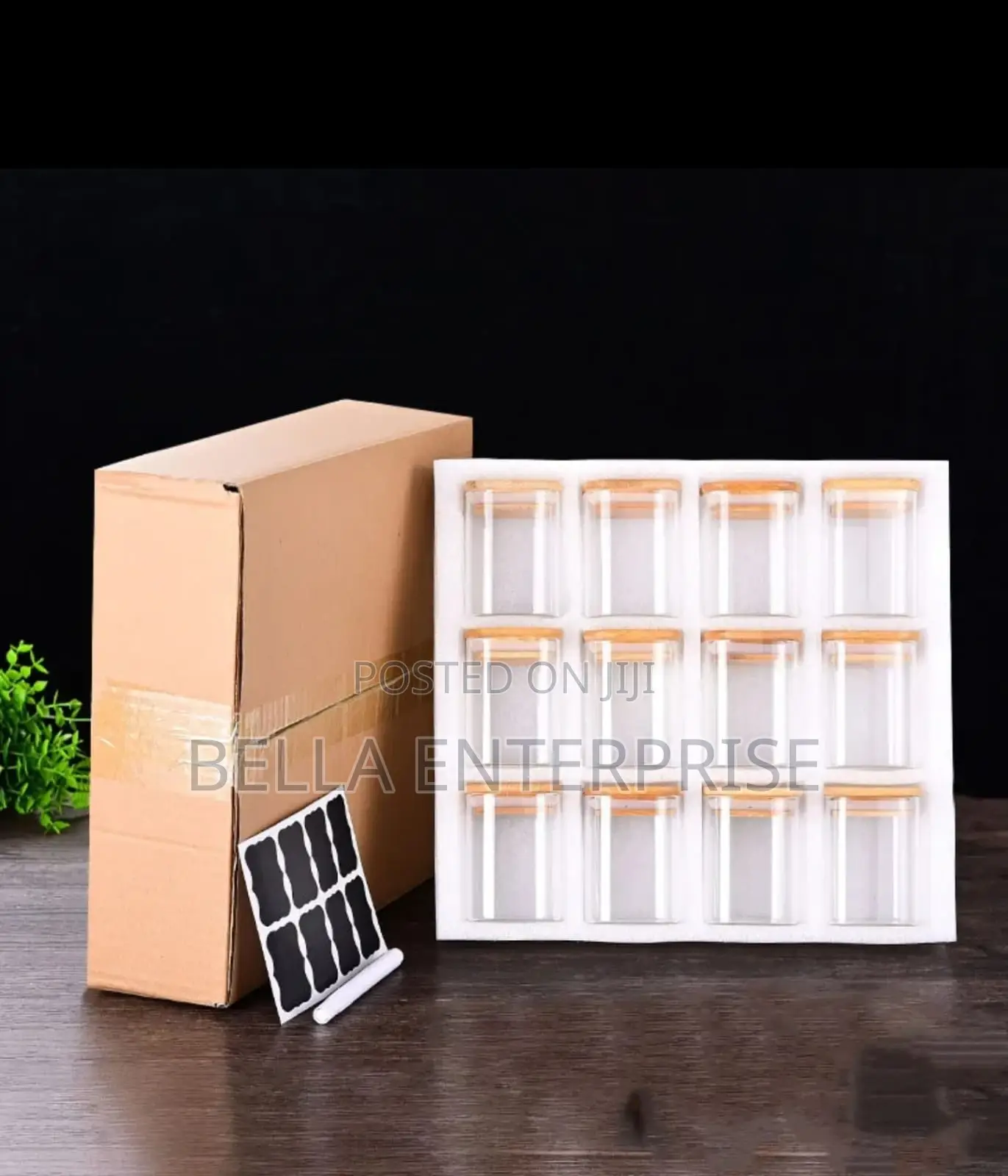 Available 12pcs Borosilicate Air Tight Spice Storage Jars