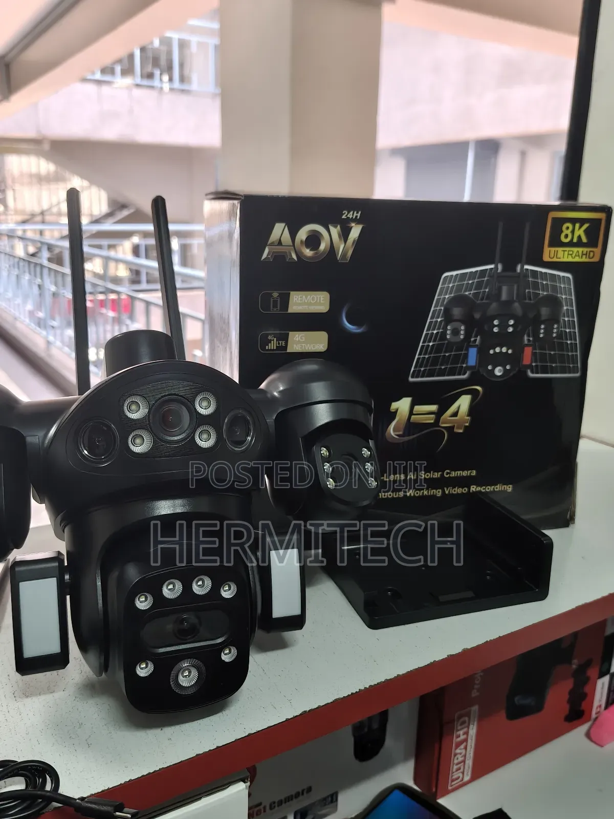 4lens CCTV Solar Powered Dual Panels 4g Smart With Alarm Notification