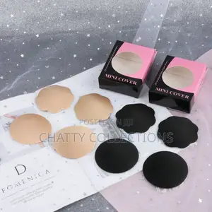 Black and Beige Round and Flowered Nipple Covers