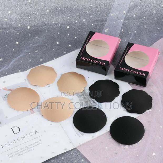 Black and Beige Round and Flowered Nipple Covers