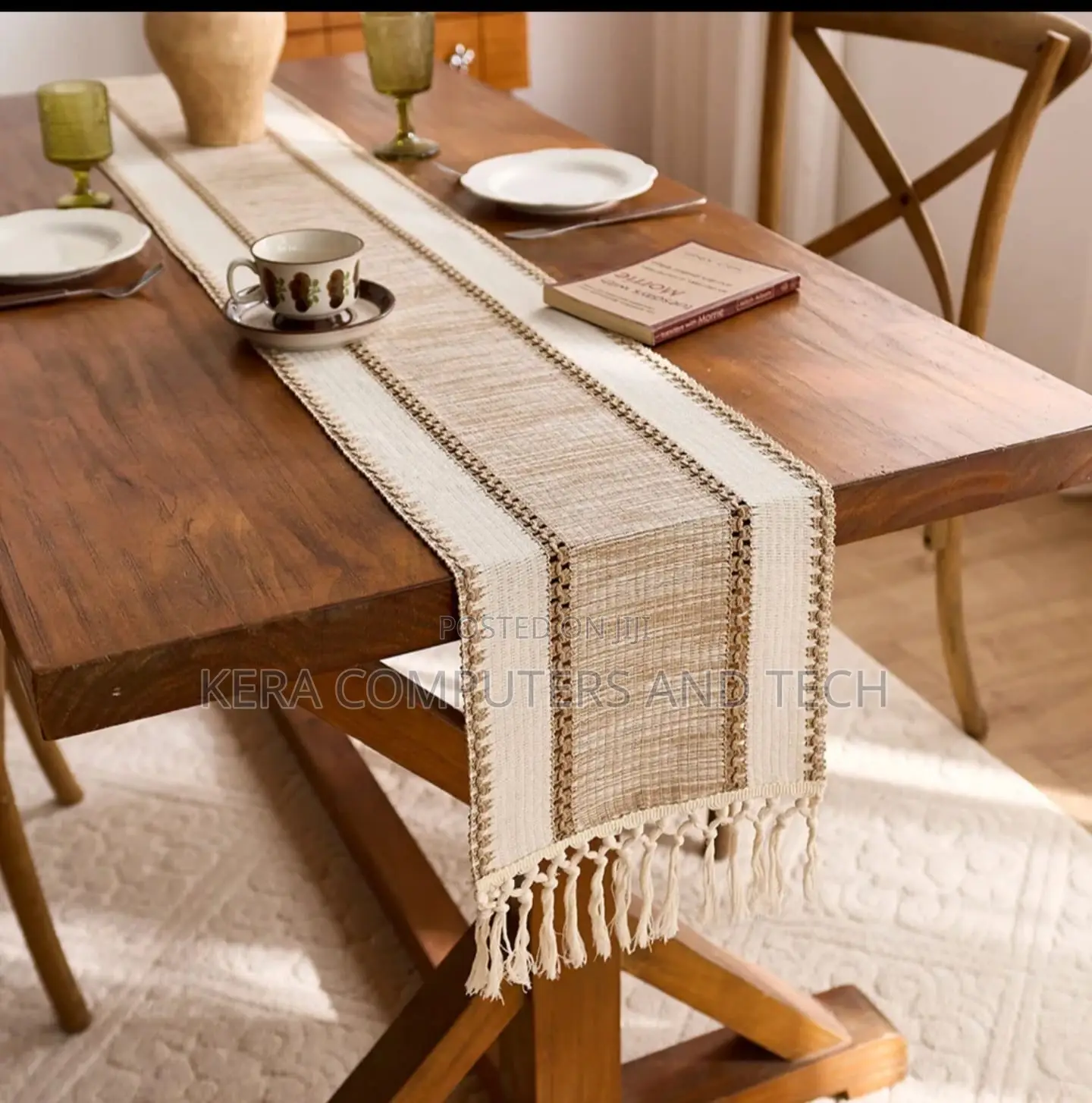 Available Elegant Style Cotton Decoration Table Runner Set