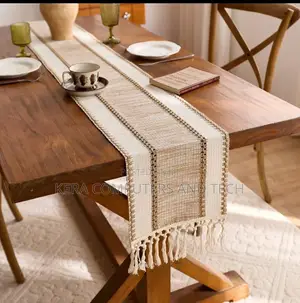 Available Elegant Style Cotton Decoration Table Runner Set