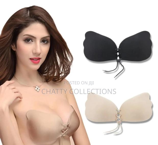 Black,Beige and Brown Butterfly Silicone Strapless Bras - thumbnail 2