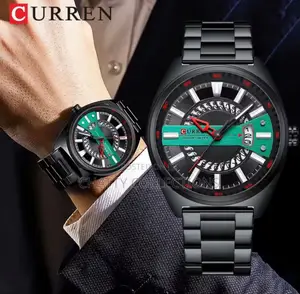 Black and Green New Curren Gents Watches