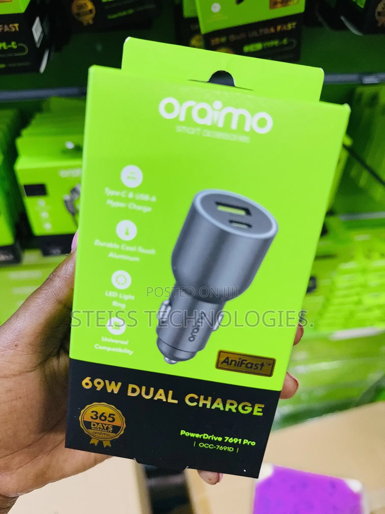 69w Oraimo Dualcharge Car Charger
