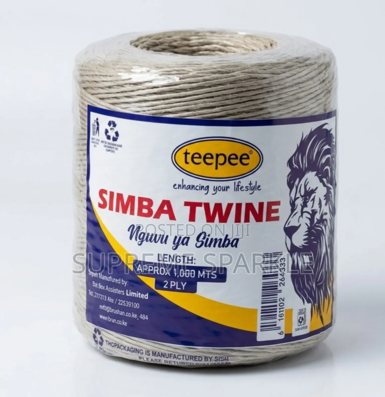 Teepee Simba Twine 2-Ply (1000m) – Heavy Duty Packing String