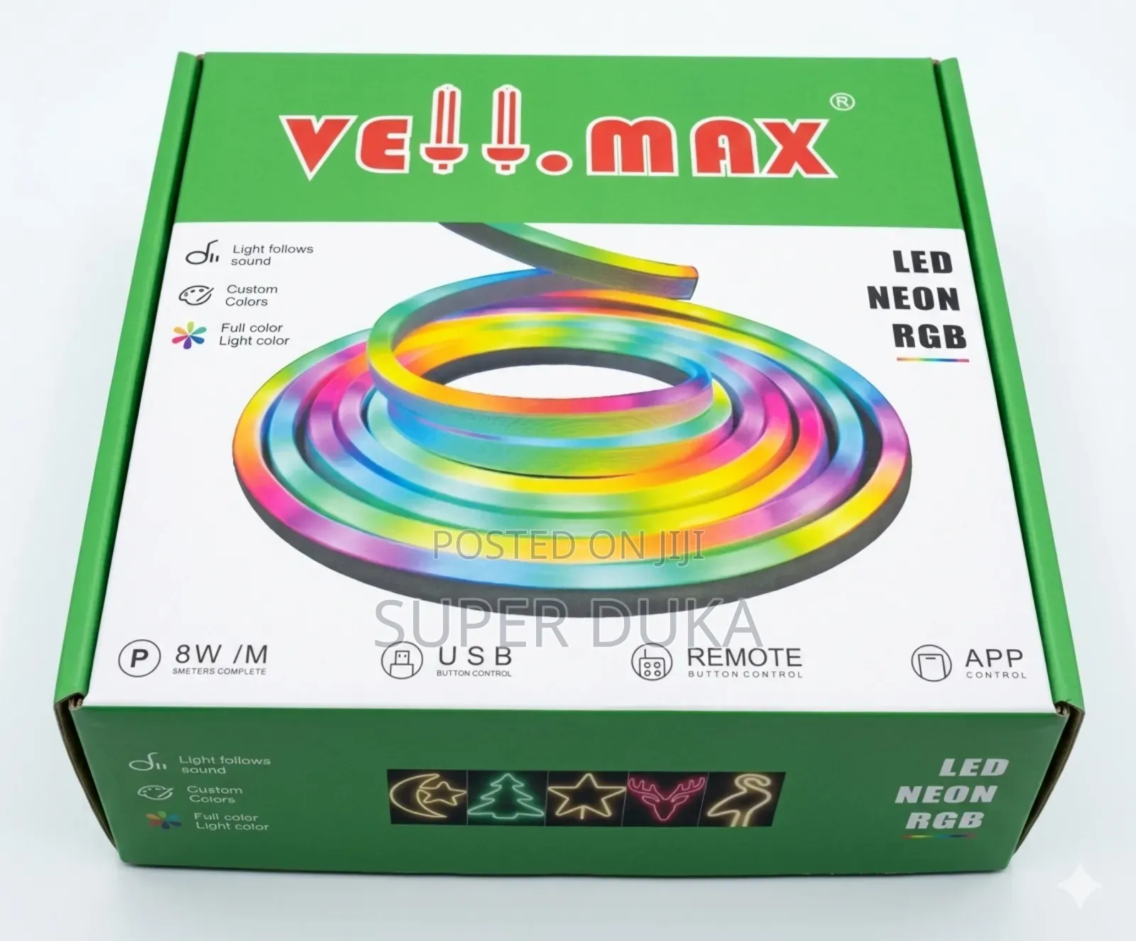 Vellmax 5m RGB Led Neon Strip Light App Remote Control, 8w/M