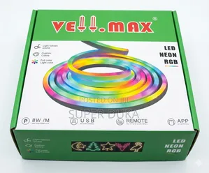 Vellmax 5m RGB Led Neon Strip Light App Remote Control, 8w/M