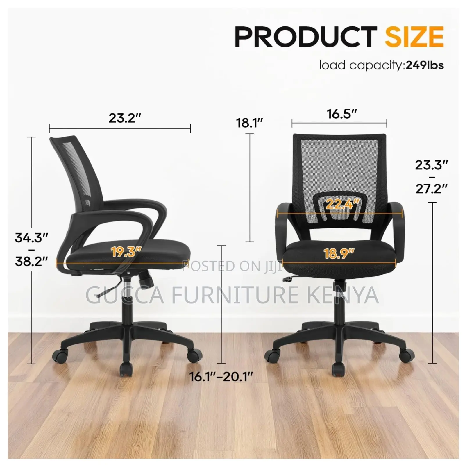 Mid Height Mesh Clerical Task Office Chair