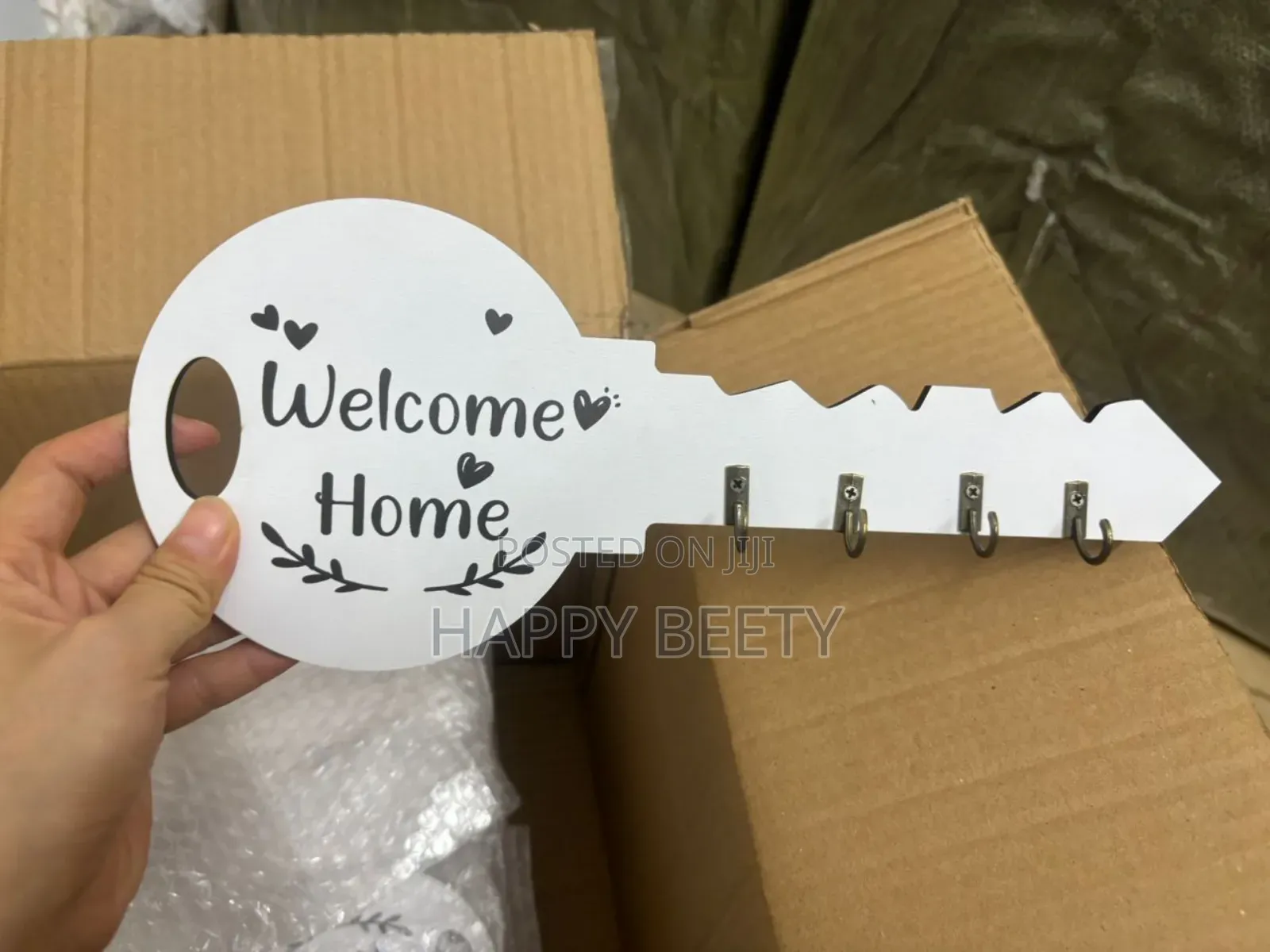 Welcome Home Wooden Key Organizer
