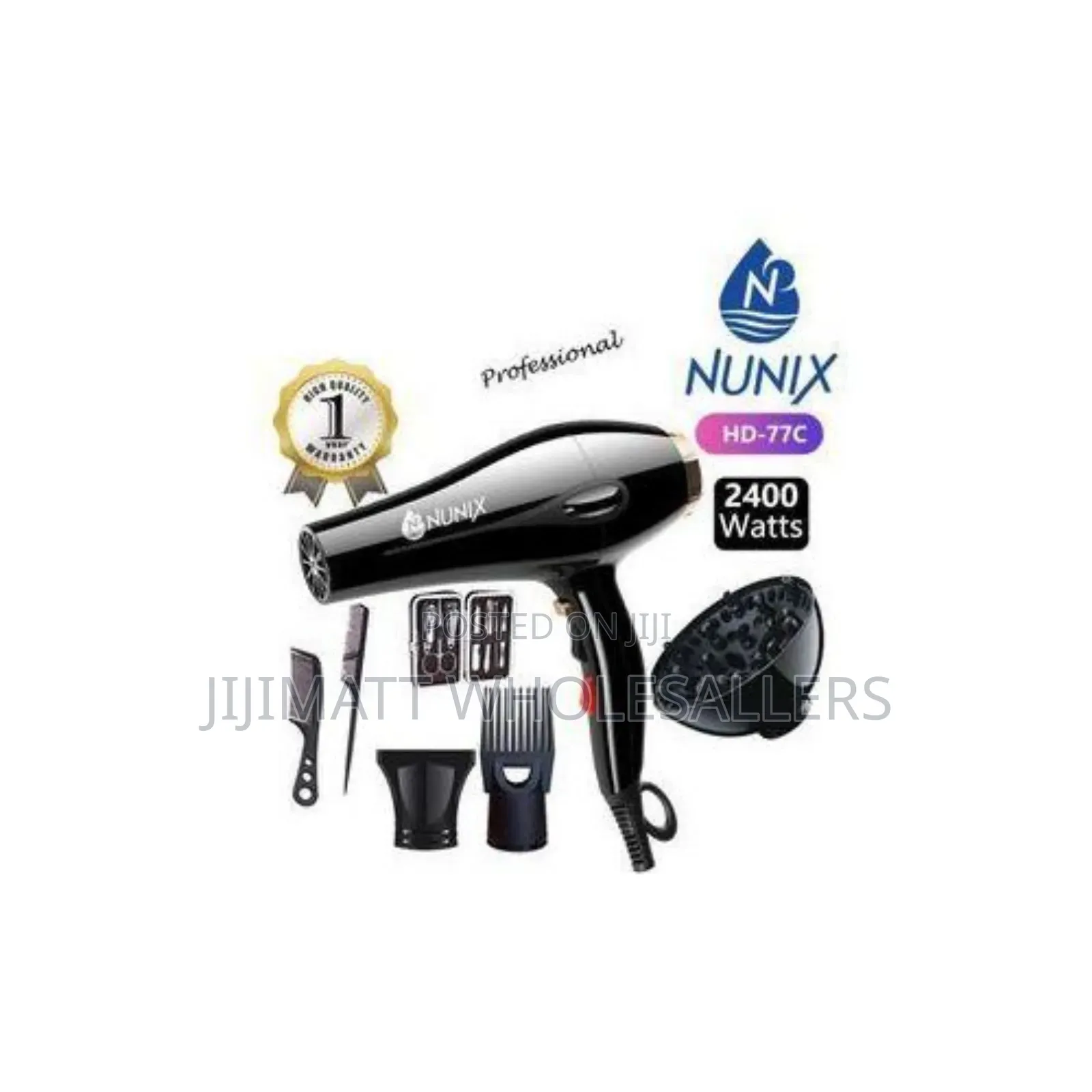 Nunix Hd-77c Commercial Hair Dryer With Accessories