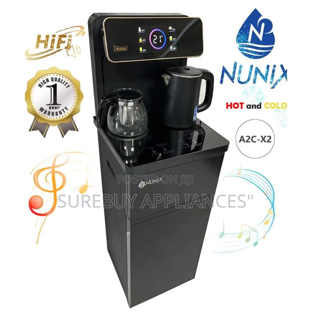 Black Nunix A2c-X2 Smart Bottom Load Water Dispenser With Audio System