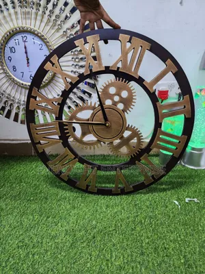 3d Roman Vintage Gear Pocket Wall Clock