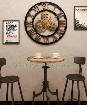 3d Roman Vintage Gear Pocket Wall Clock