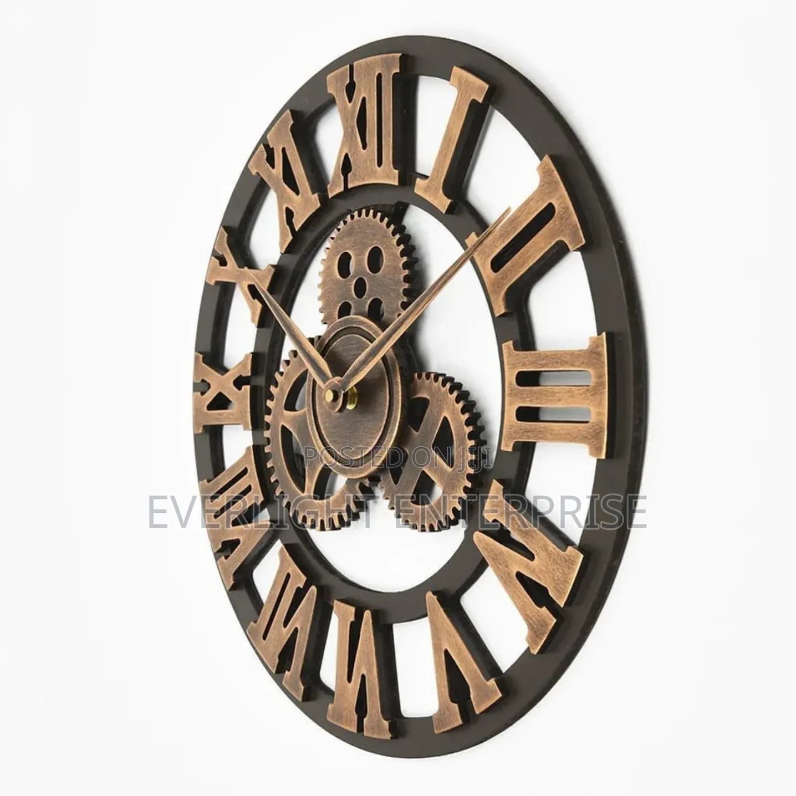 3d Roman Vintage Gear Pocket Wall Clock