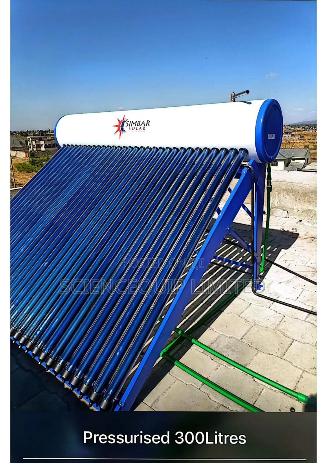 Solar Heater 300lts Pressurized Galvanized Tube Type