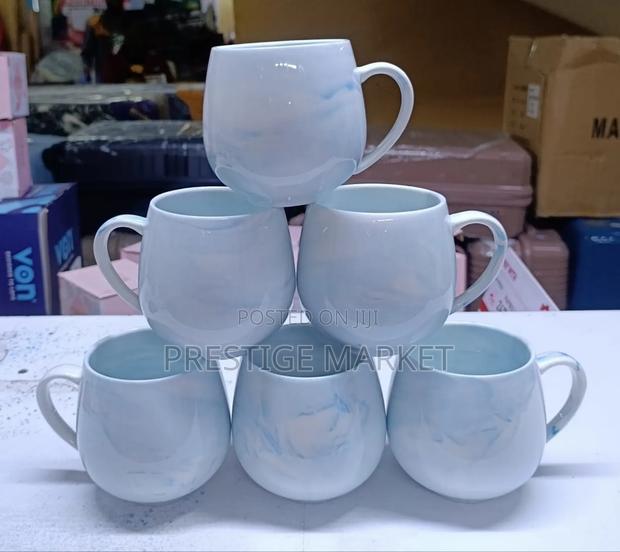 6 Pieces Blue Marble Ceramic Pot Mugs - main view