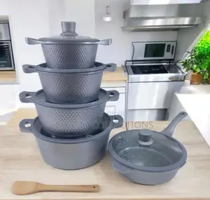 Gray Bosch 11pc Nonstick Cookware Sufuria With Silicone Lid Covers