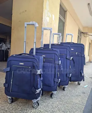 Blue Managerial 4 in 1 Fabric Luxurious Suitcase