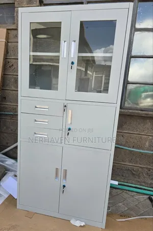 2-Door Metallic Office Cabinet – Secure Storage