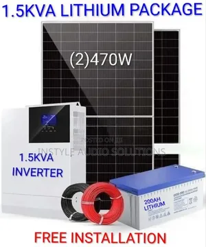 1.5kva Solar Package - 200ah Lithium Battery (2)470w Solar