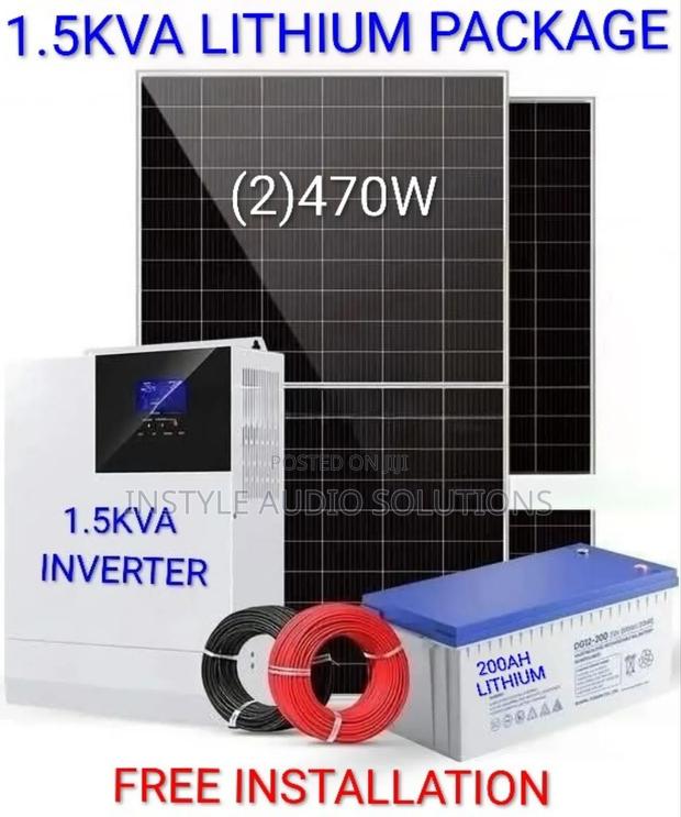 1.5kva Solar Package - 200ah Lithium Battery (2)470w Solar