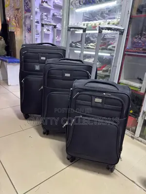 Black 3 in 1 Jazz Power Waterproof Fabric Premium Quality Suitcases