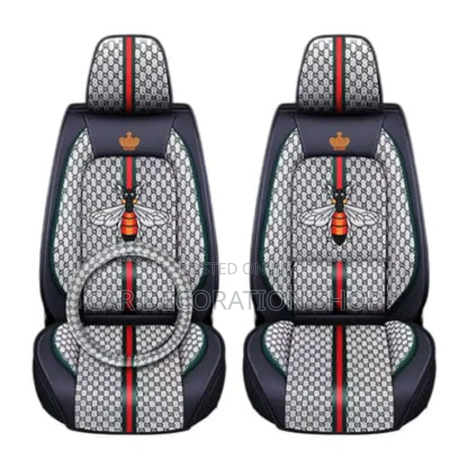 5 Seater Gucci Seat Cushions With Pillow and Steering Wheel Cover