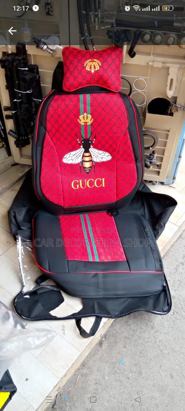 Red- Black Gucci Seat Covers for 5 Seater Cars