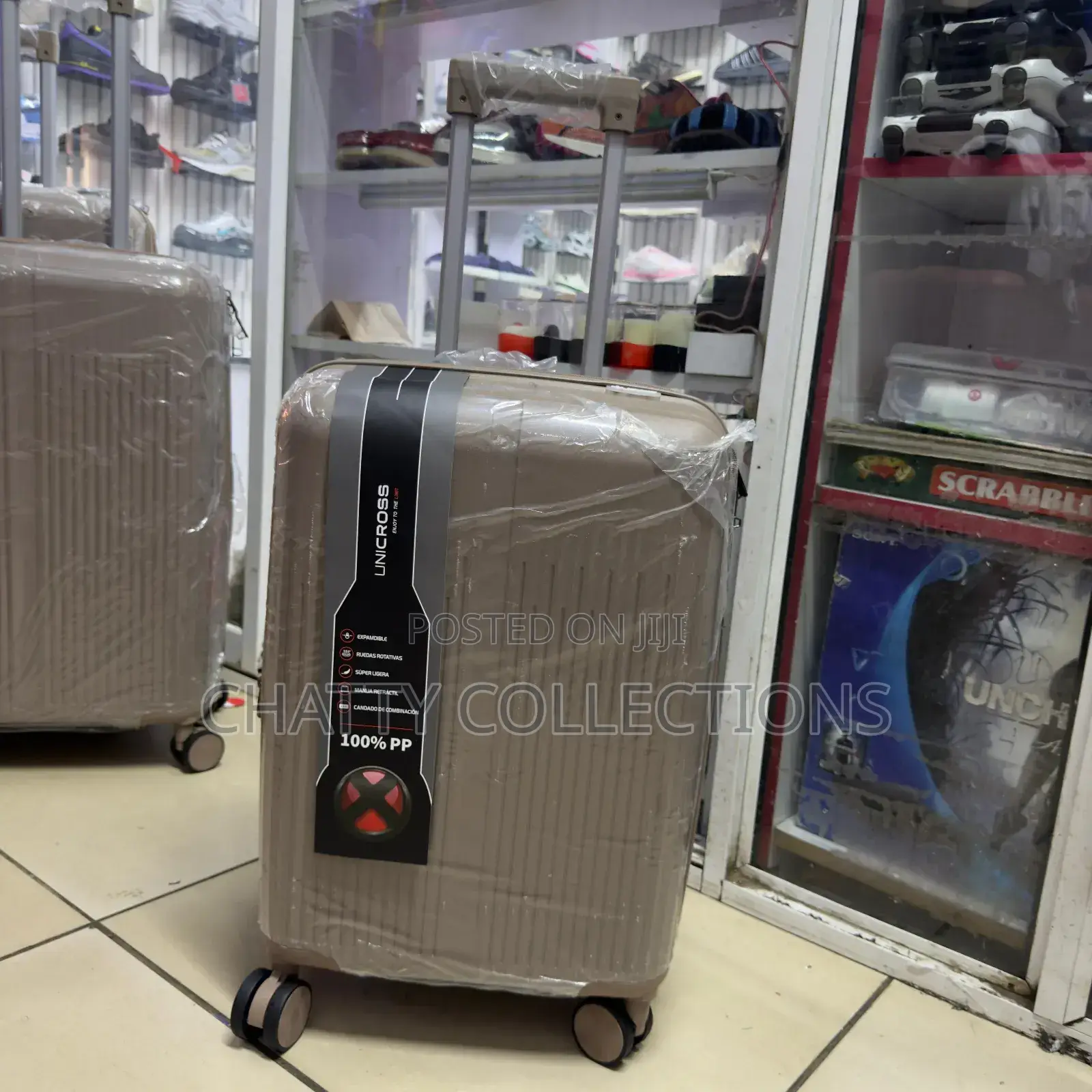 Beige 56 Cm Small Size Rubber Unbreakable Suitcase