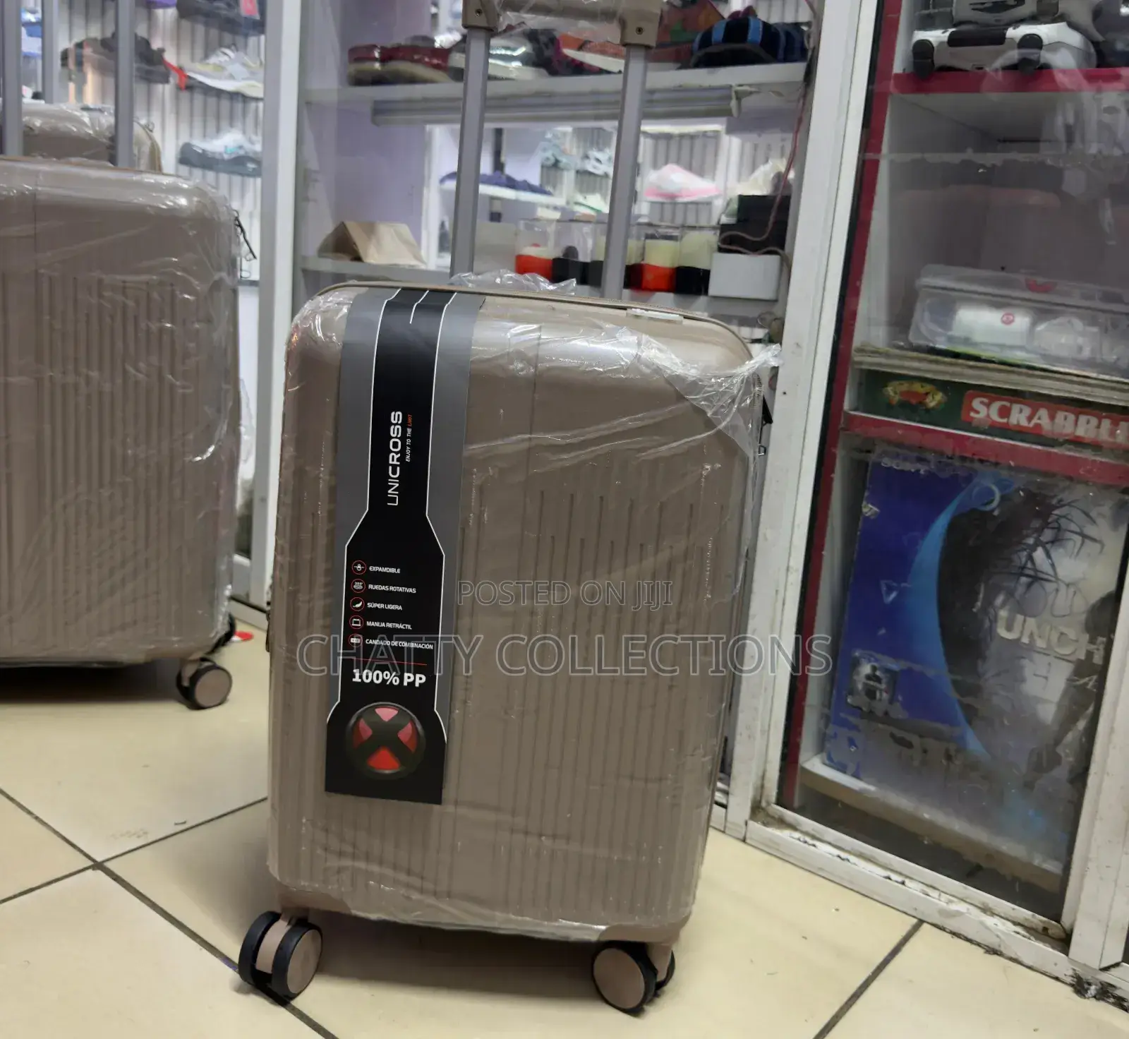 Beige 56 Cm Small Size Rubber Unbreakable Suitcase