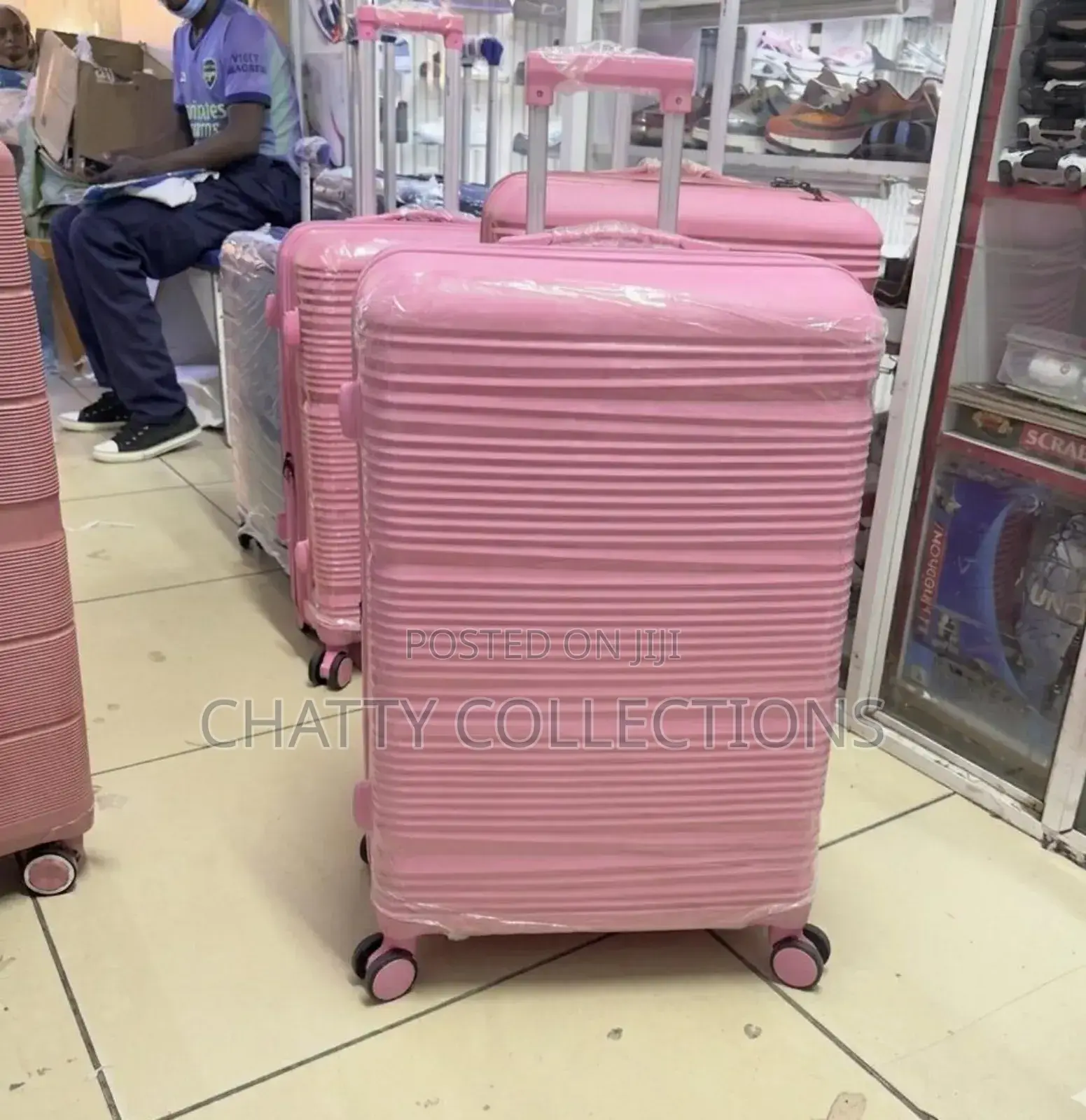 Pink 56 Cm Small Size Rubber Unbreakable Suitcase
