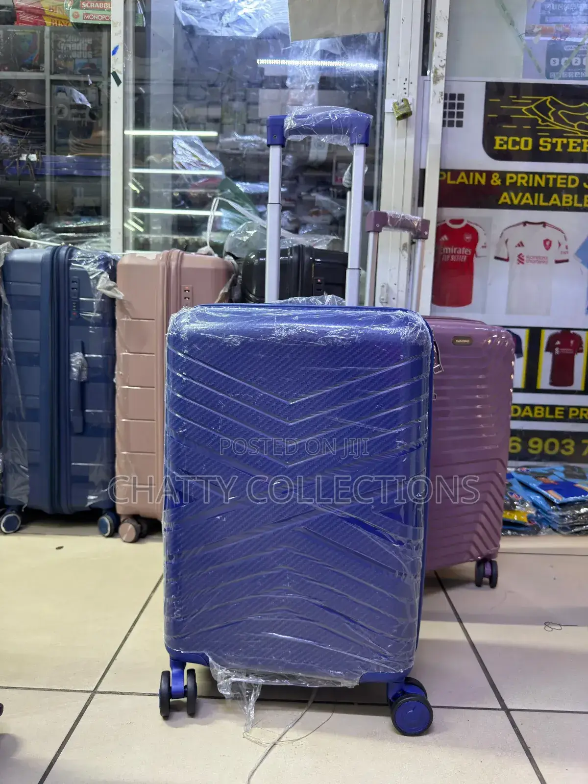 Navy Blue 56 Cm Small Size Rubber Unbreakable Suitcase
